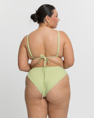 WAREHOUSE SALE | Milos Bikini Bottoms | Green Stripe