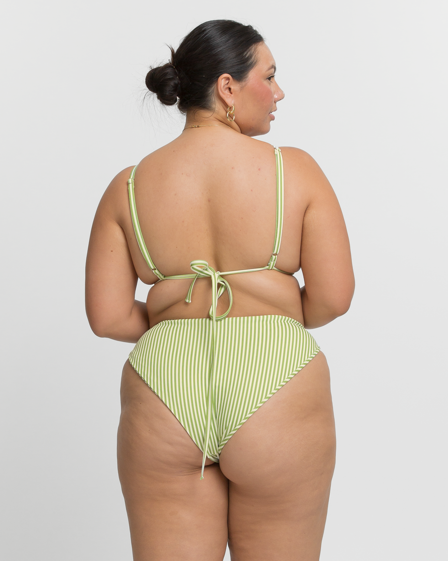 Milos Bikini Bottoms | Green Stripe