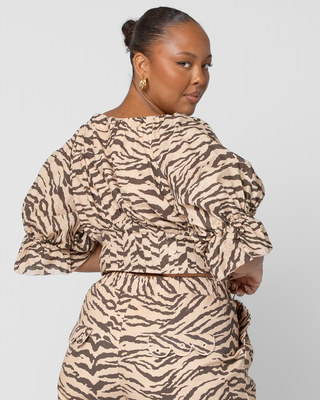 Fawn Boatneck Top | Tiger