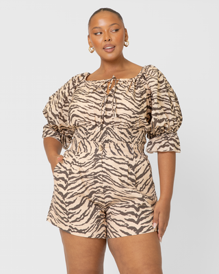 Fawn Boatneck Top | Tiger