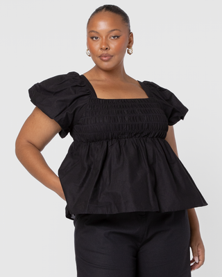 Amber Baby Doll Top | Black