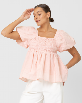 Amber Baby Doll Top | Sherbet Pink
