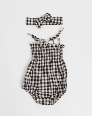 Charli Romper | Black Gingham