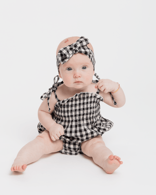 Charli Romper | Black Gingham