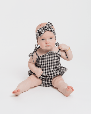 Charli Romper | Black Gingham