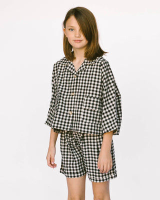 The Lullaby Club_Mini Lounge Set_Kids Shorts and button up shirt